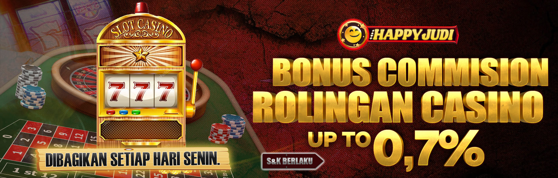 BONUS ROLINGAN CASINO  UP TO 0,7%